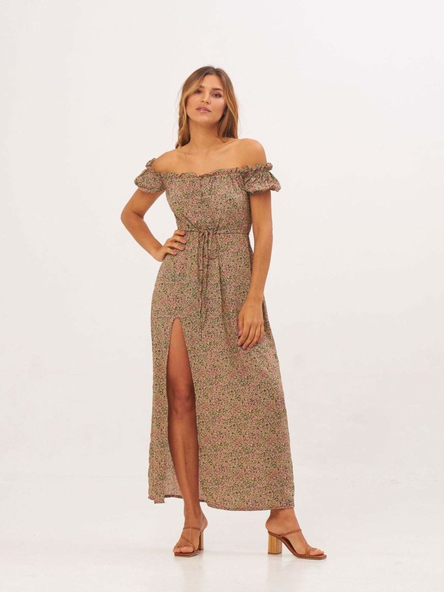 Vestito lungo Veronique - verde - Bijondo