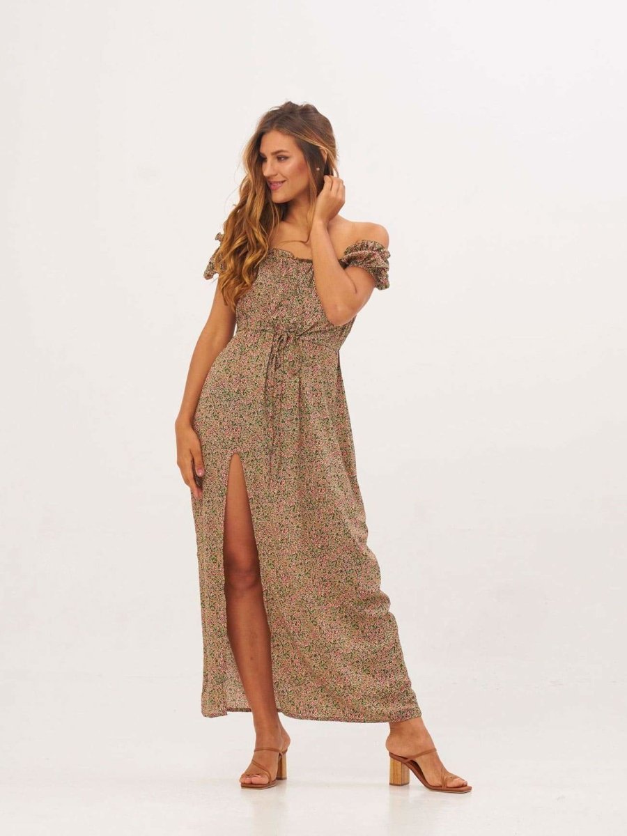 Vestito lungo Veronique - verde - Bijondo