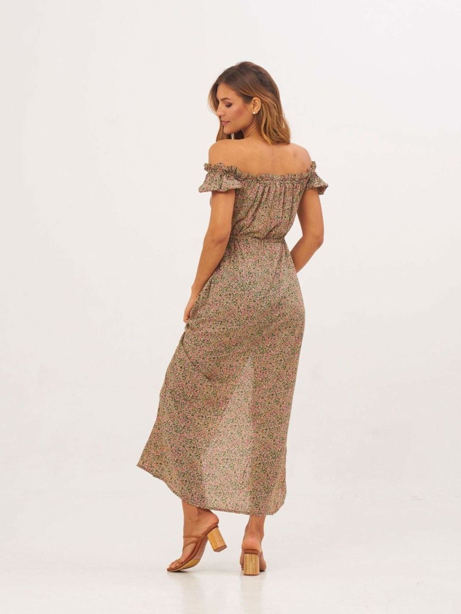 Vestito lungo Veronique - verde - Bijondo