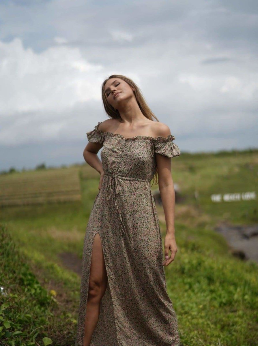 Vestito lungo Veronique - verde - Bijondo