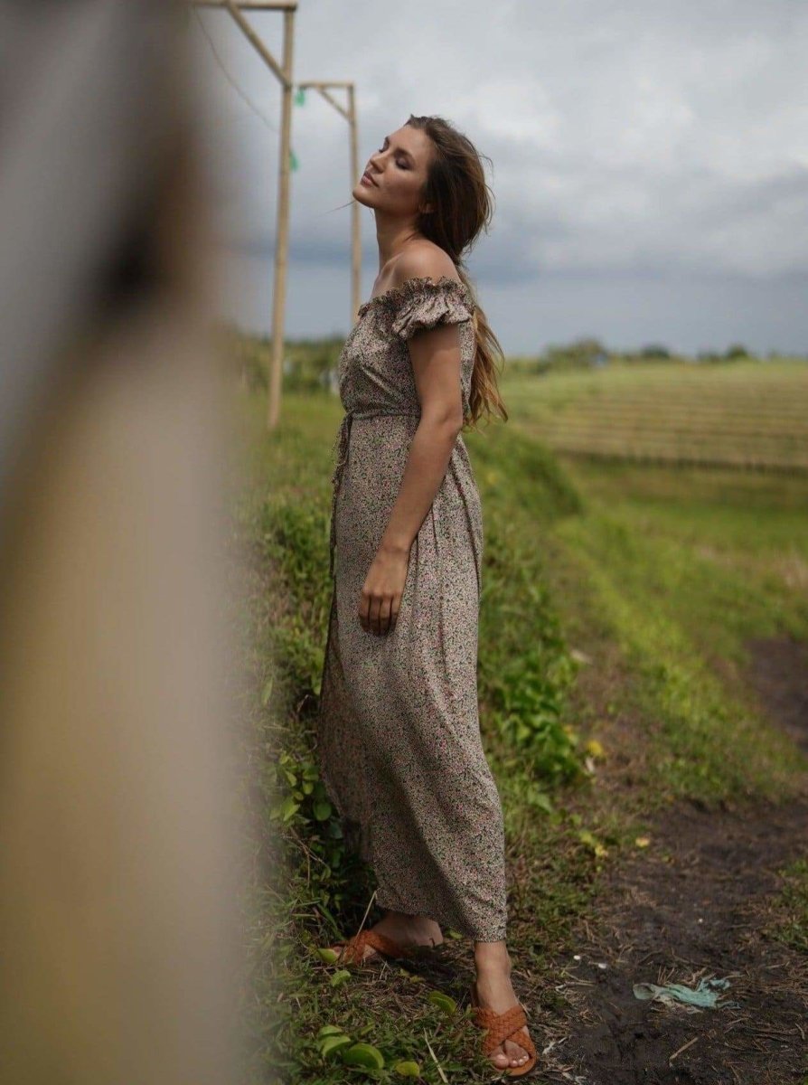 Vestito lungo Veronique - verde - Bijondo