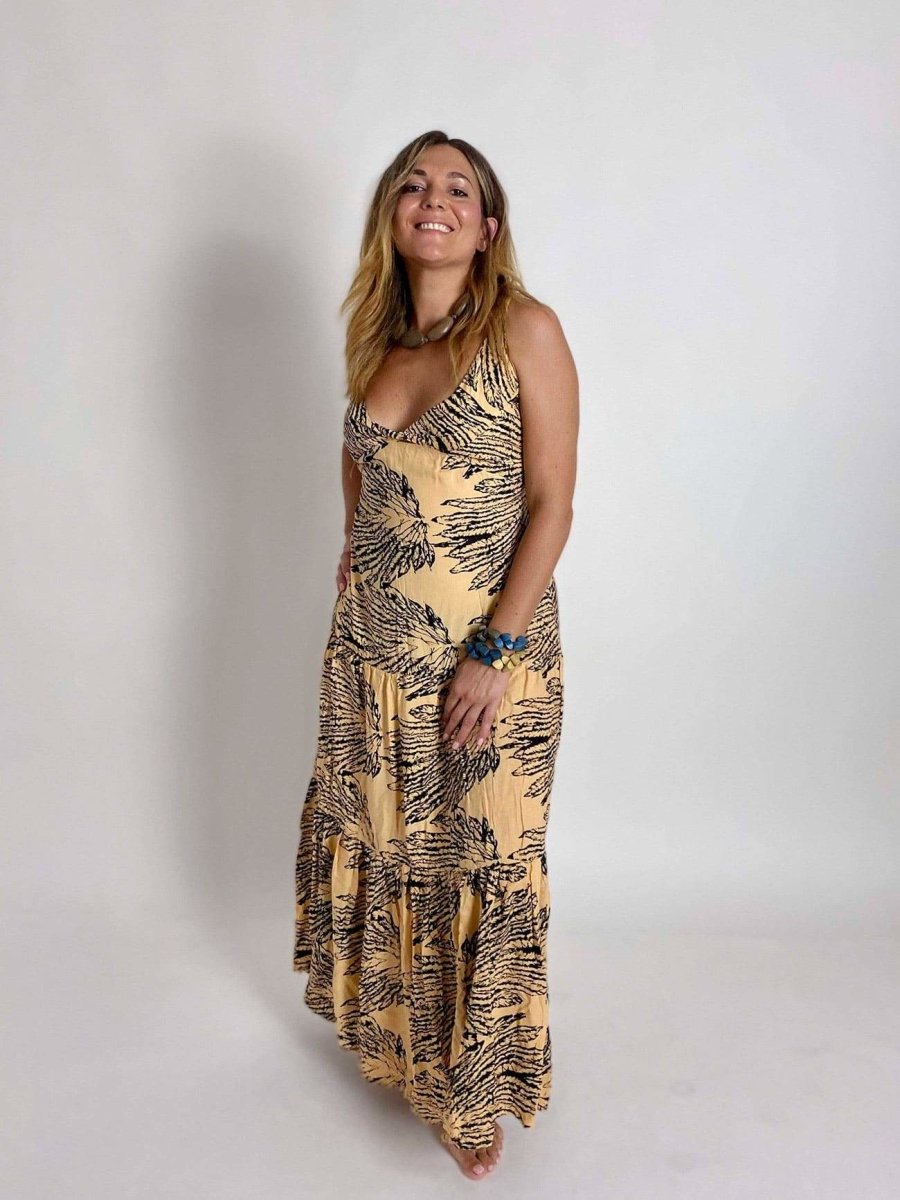 Vestito lungo Vincenza Open Back - giallo - Bijondo