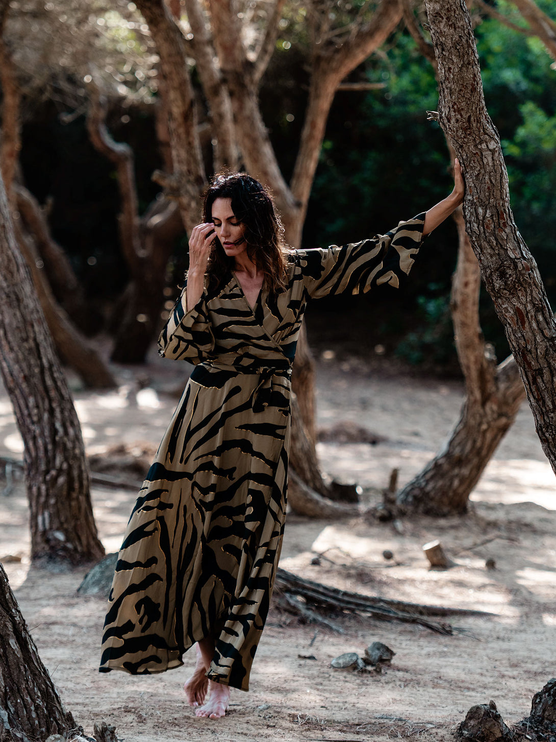 Vestito lungo a portafoglio, seta Gigi-vestito-Bijondo-Bijondo