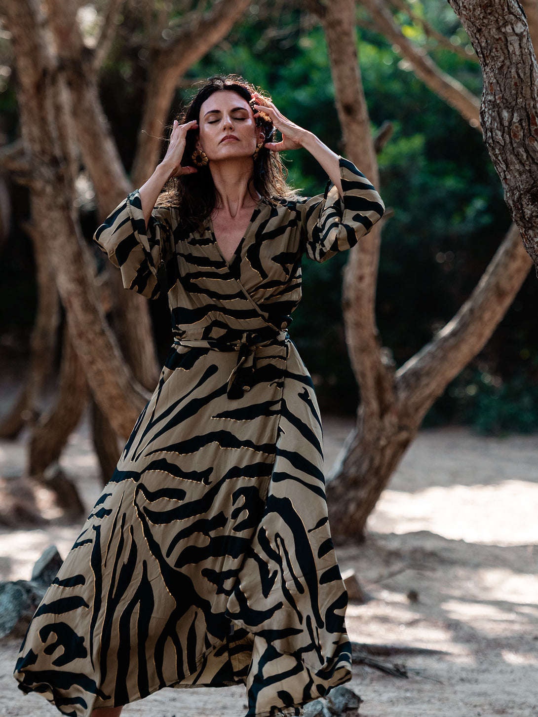 Vestito lungo a portafoglio, seta Gigi-vestito-Bijondo-Bijondo