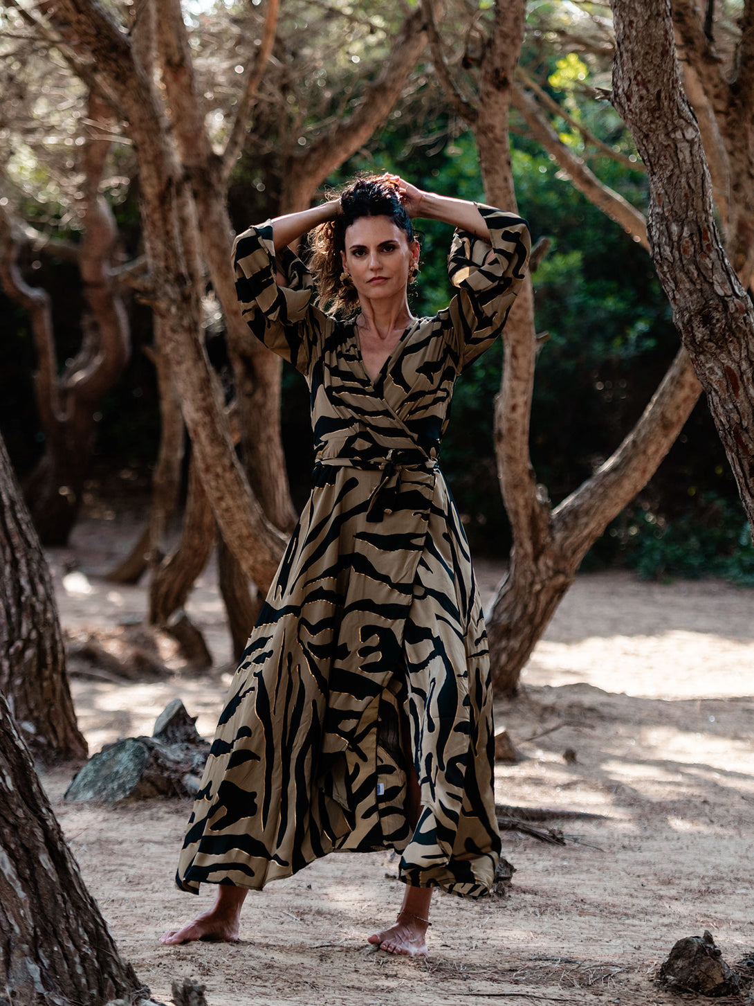 Vestito lungo a portafoglio, seta Gigi-vestito-Bijondo-Bijondo