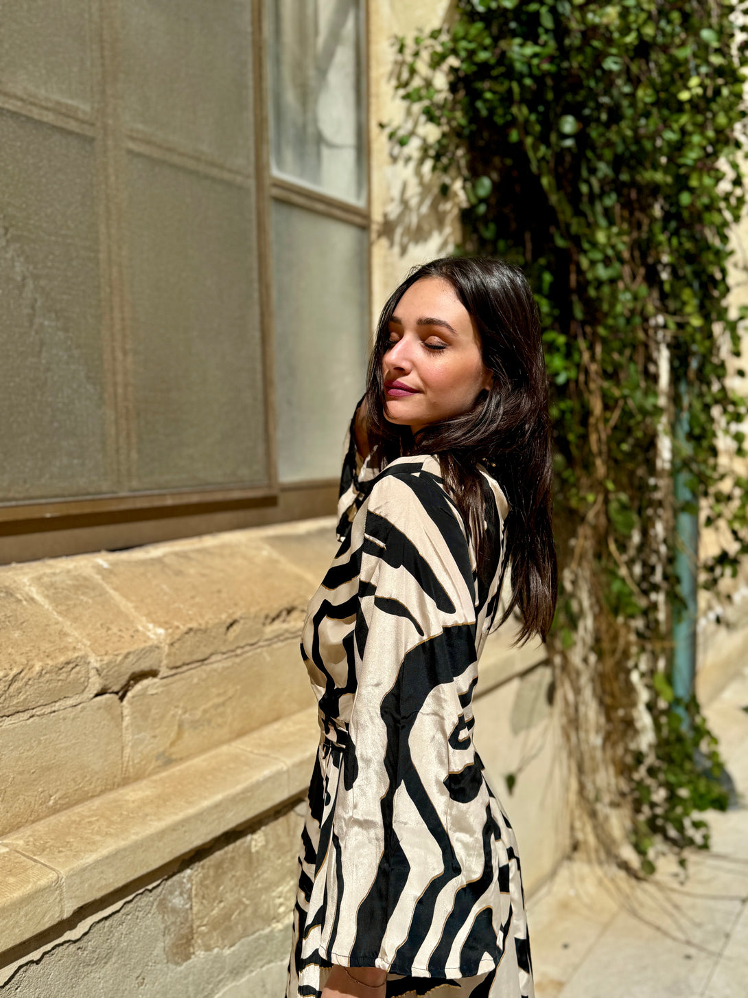 Vestito lungo a portafoglio, seta Gigi-vestito-Bijondo-Bijondo