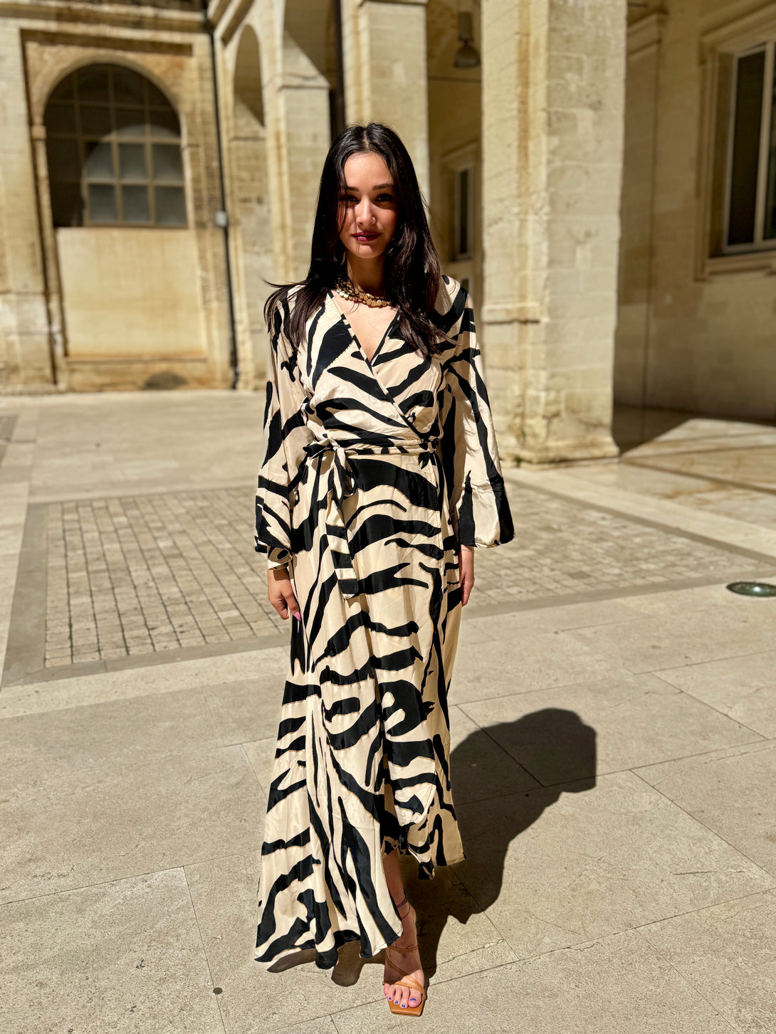 Vestito lungo a portafoglio, seta Gigi-vestito-Bijondo-Nero-S-M-Bijondo