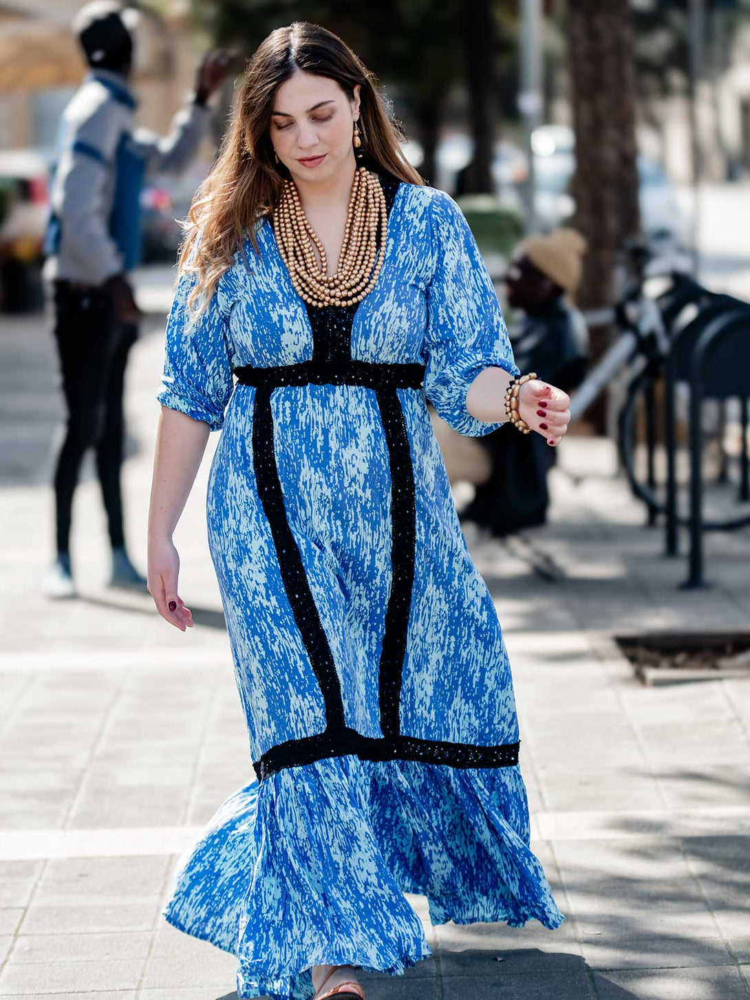 Vestito lungo boho dettaglio ricamo Stefania-Vestito-Bijondo-Bijondo