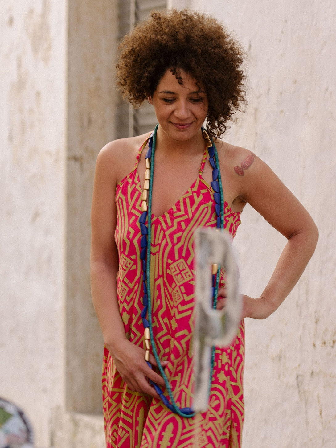 Vestito lungo boho spacchi laterali rayon Darya-nero-S-M-Bijondo