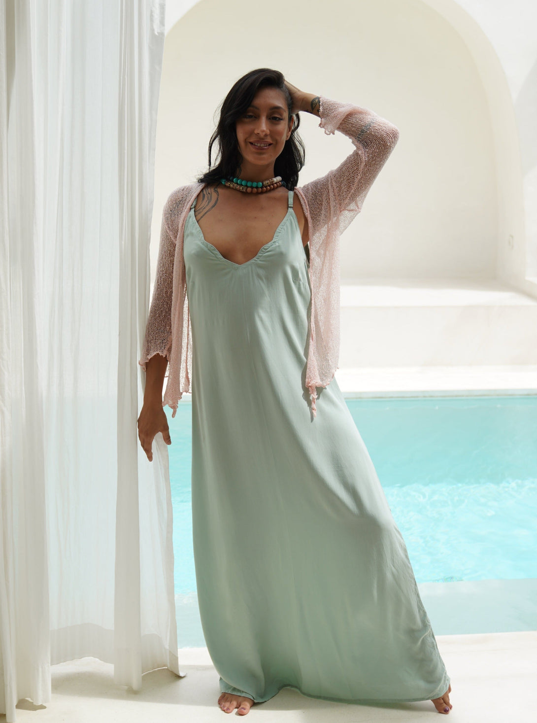 Vestito lungo Layla-verde-S-M-Bijondo