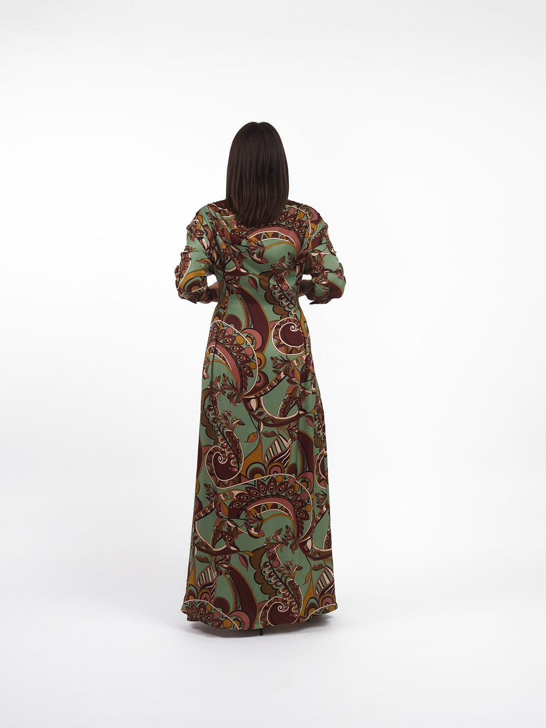 Vestito lungo chemisier elegante raso Alisa-cashmere-S-Bijondo