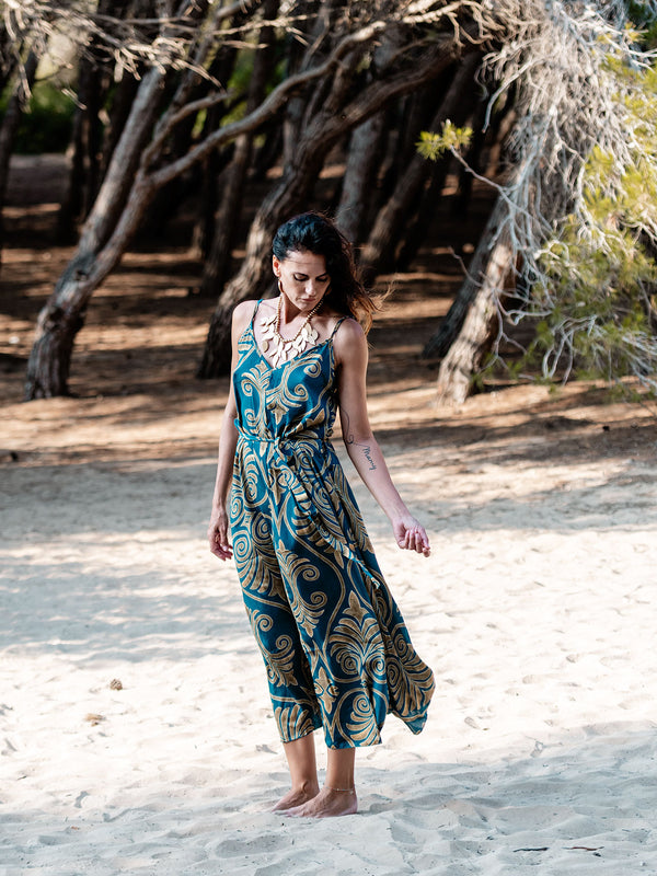 Vestito lungo con seta, oro laminato Maly-Vestito-WhyY-Bijondo