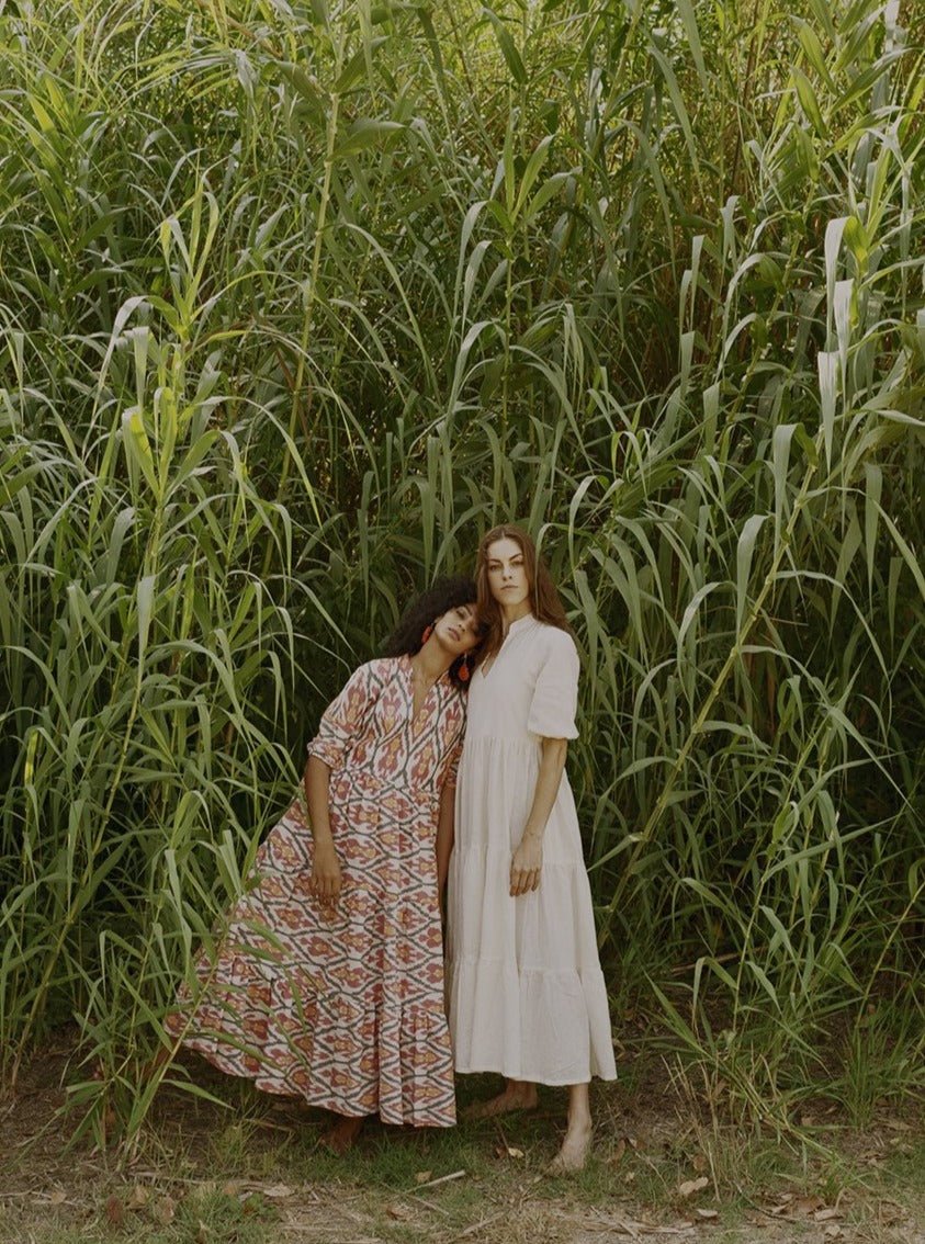 Vestito lungo cotone Shobha - ikat - Bijondo