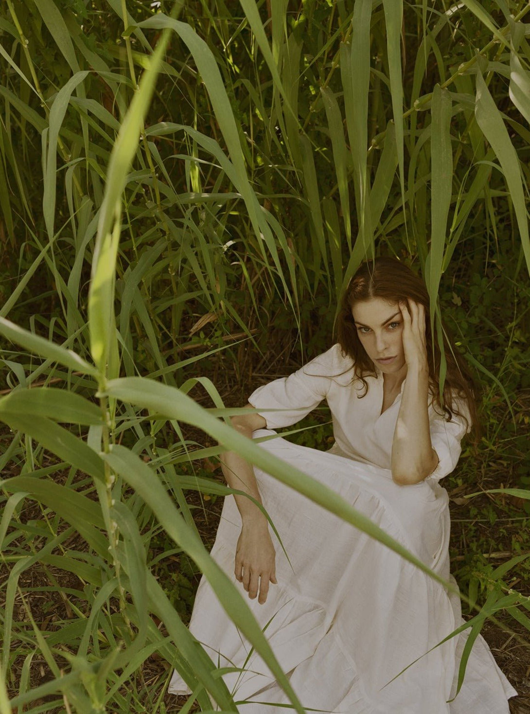 Vestito lungo cotone Shobha - celeste - Bijondo