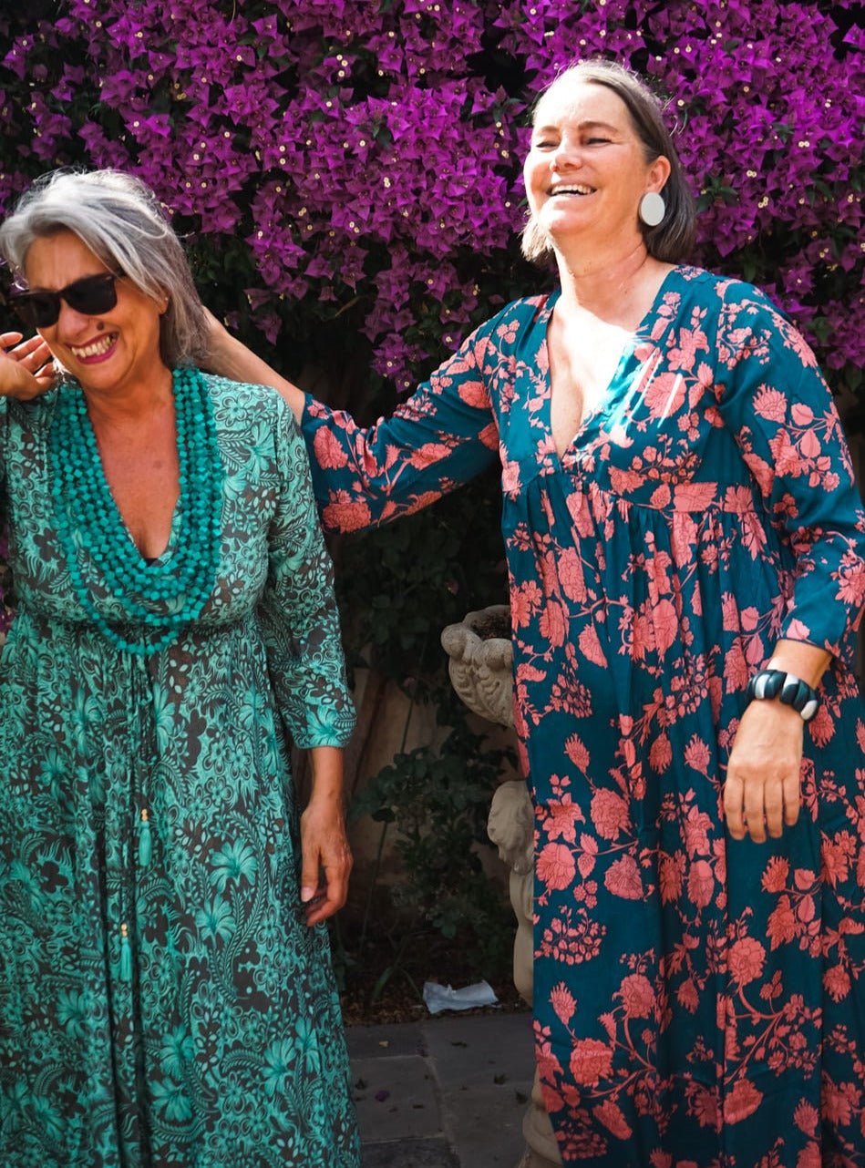 Vestito lungo elegante in seta Violante - tiffany - Bijondo