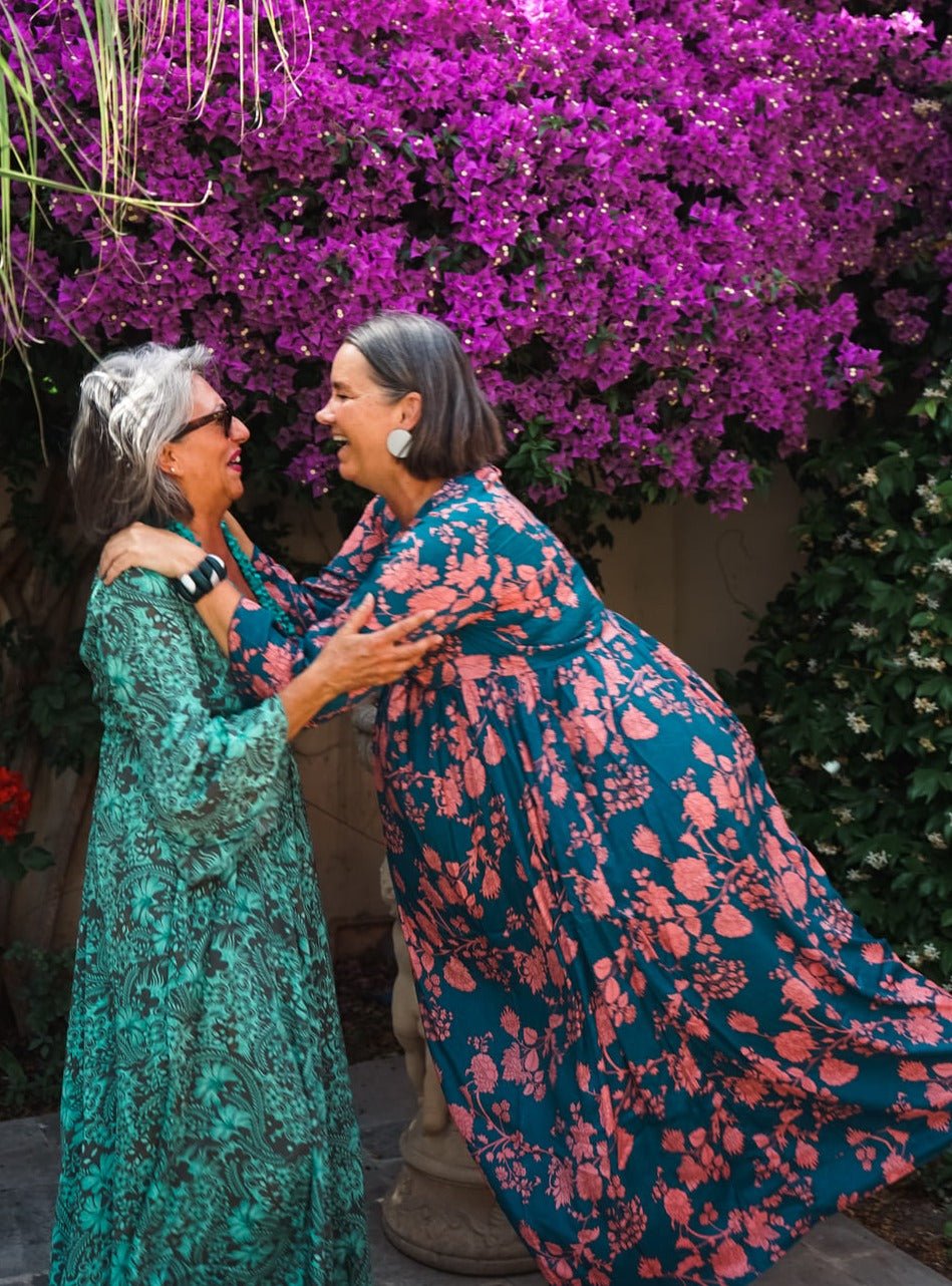 Vestito lungo elegante in seta Violante - tiffany - Bijondo