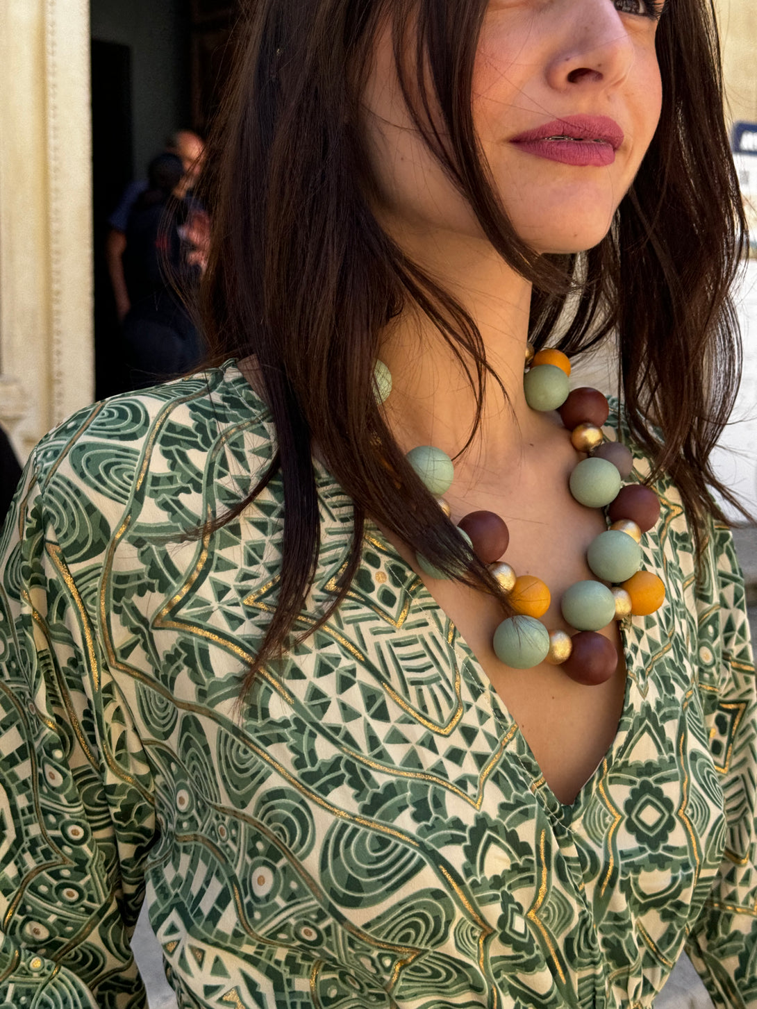 Vestito lungo elegante in seta Violante metallic-Vestito-WhyY-Bijondo