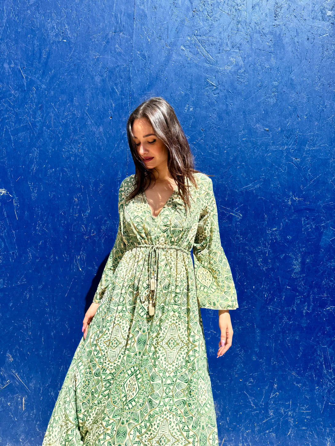 Vestito lungo elegante in seta Violante metallic-Vestito-WhyY-Bijondo