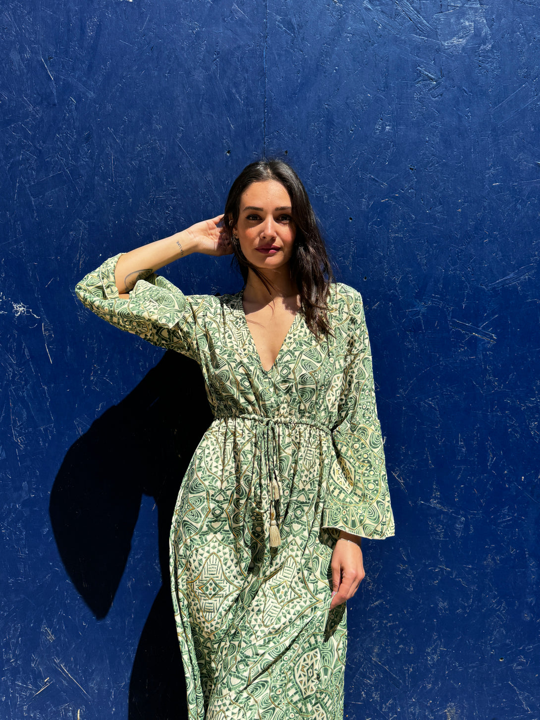 Vestito lungo elegante in seta Violante metallic-Vestito-WhyY-Bijondo