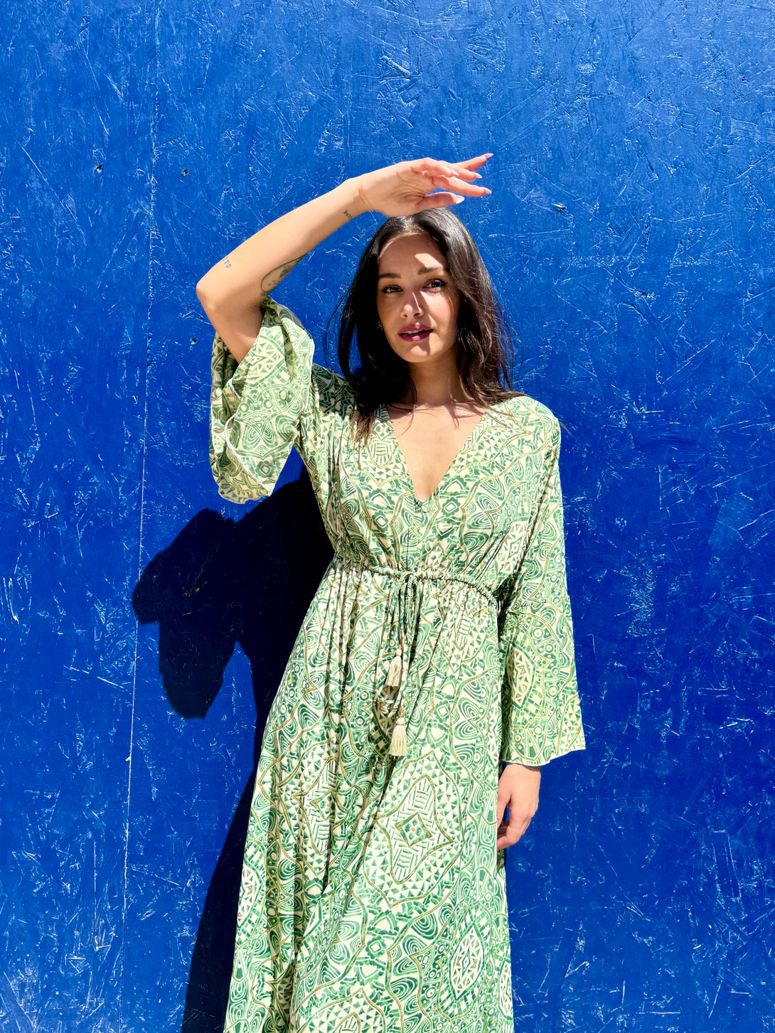 Vestito lungo elegante in seta Violante metallic-Vestito-WhyY-Bijondo