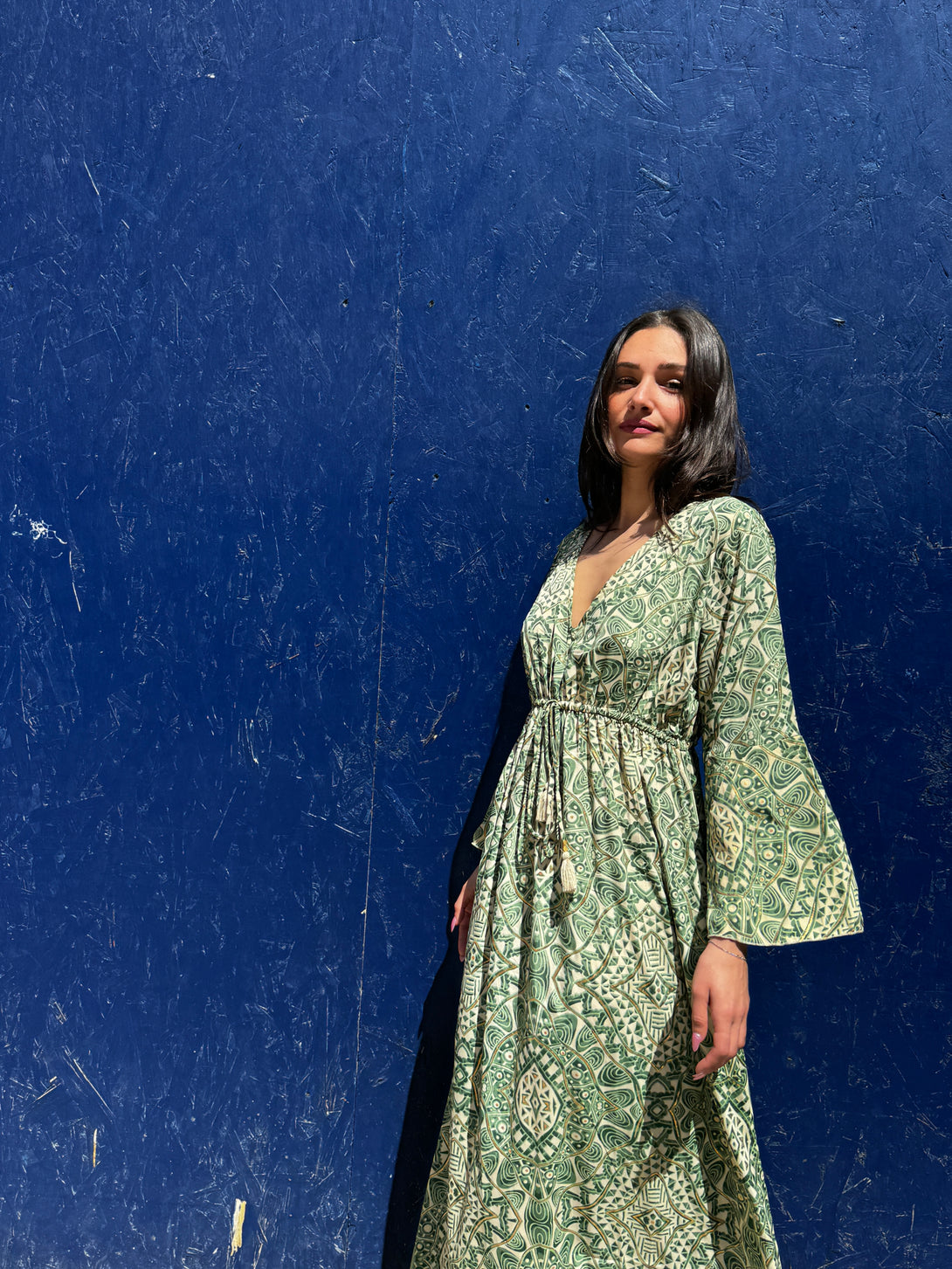 Vestito lungo elegante in seta Violante metallic-Vestito-WhyY-Bijondo