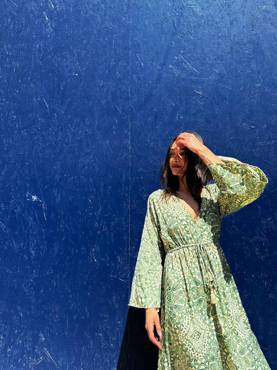 Vestito lungo elegante in seta Violante metallic-Vestito-WhyY-Bijondo