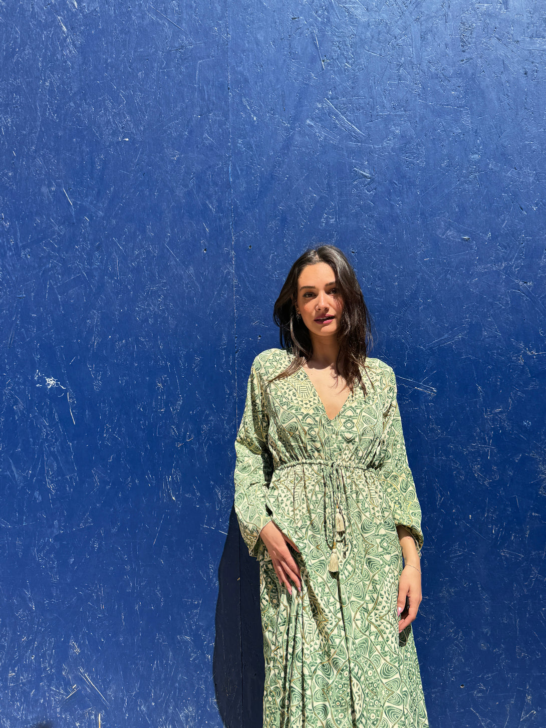 Vestito lungo elegante in seta Violante metallic-Vestito-WhyY-Bijondo