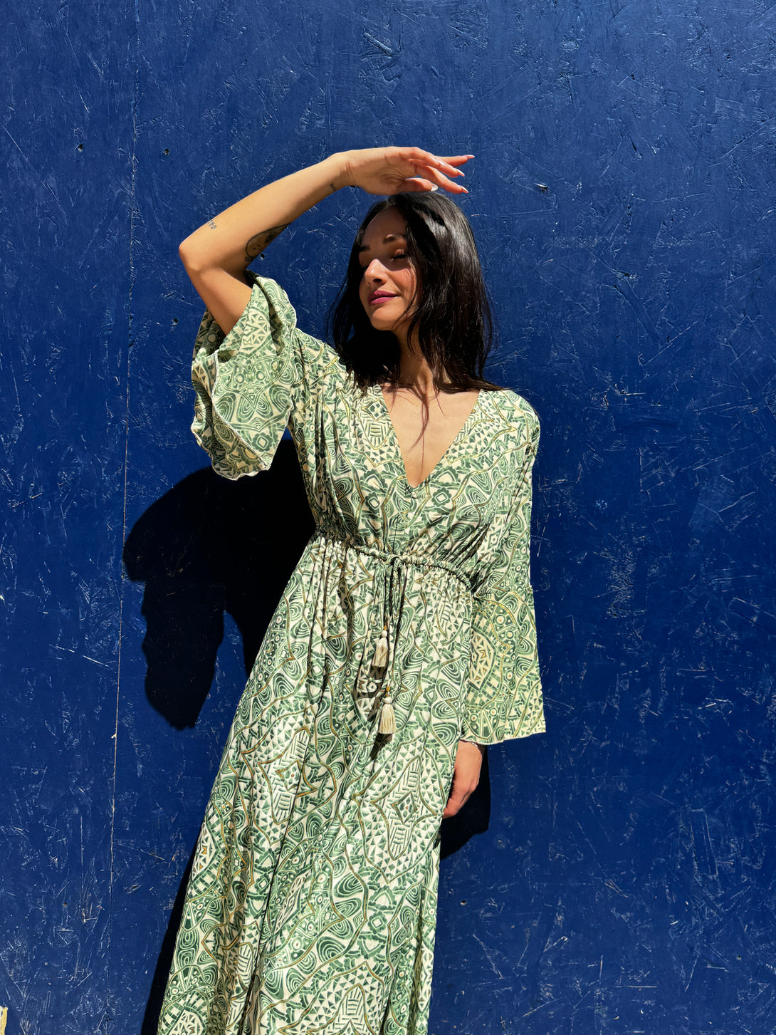 Vestito lungo elegante in seta Violante metallic-Vestito-WhyY-Bijondo