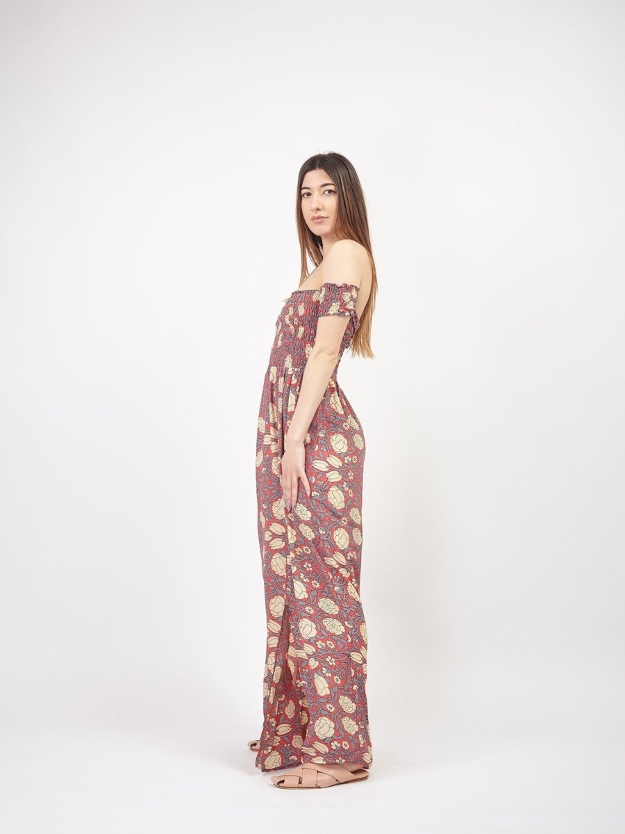 Vestito lungo in seta Alaina - rosso - Bijondo