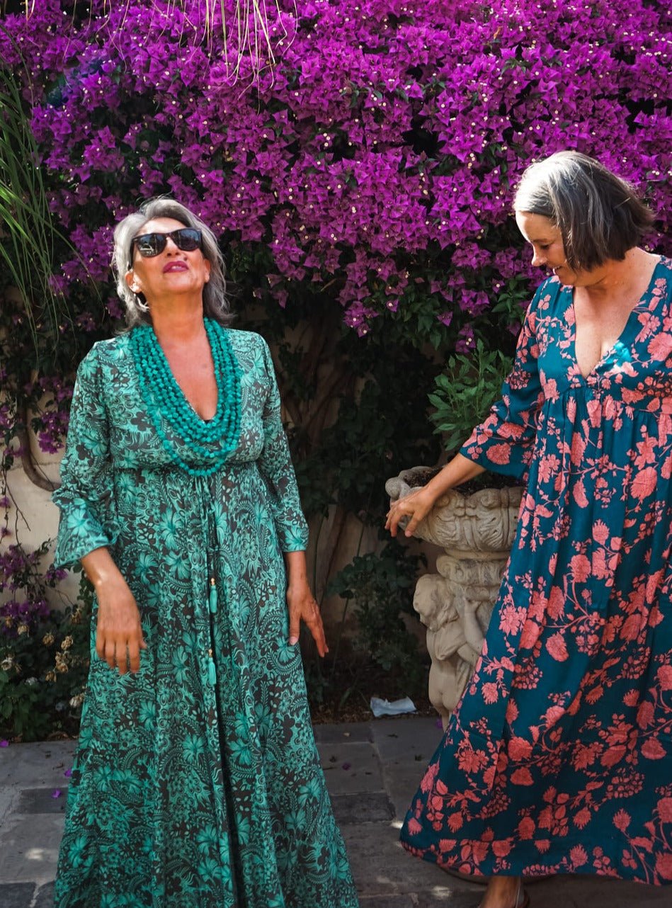 Vestito lungo in seta elegante Vanessa - nero - Bijondo