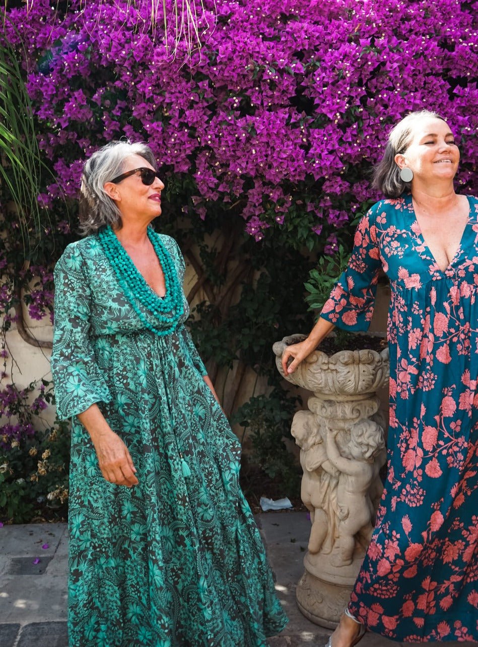 Vestito lungo in seta elegante Vanessa - nero - Bijondo