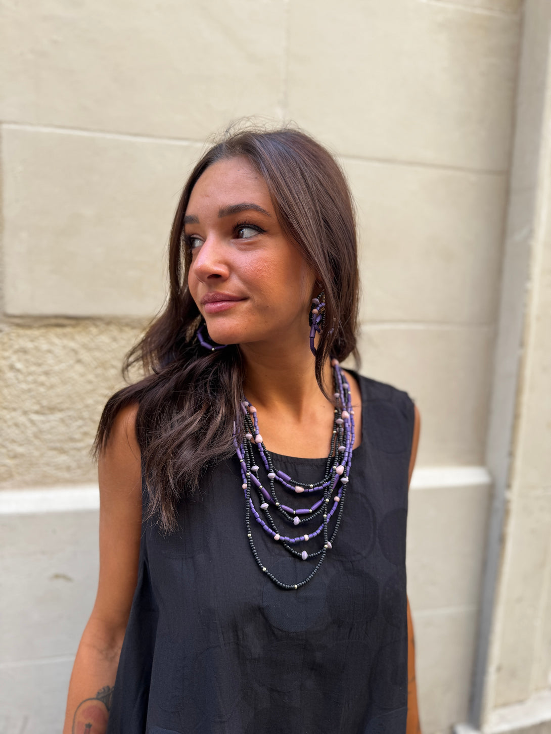 Vestito lungo, nero Pois-vestito-Bijondo-Bijondo