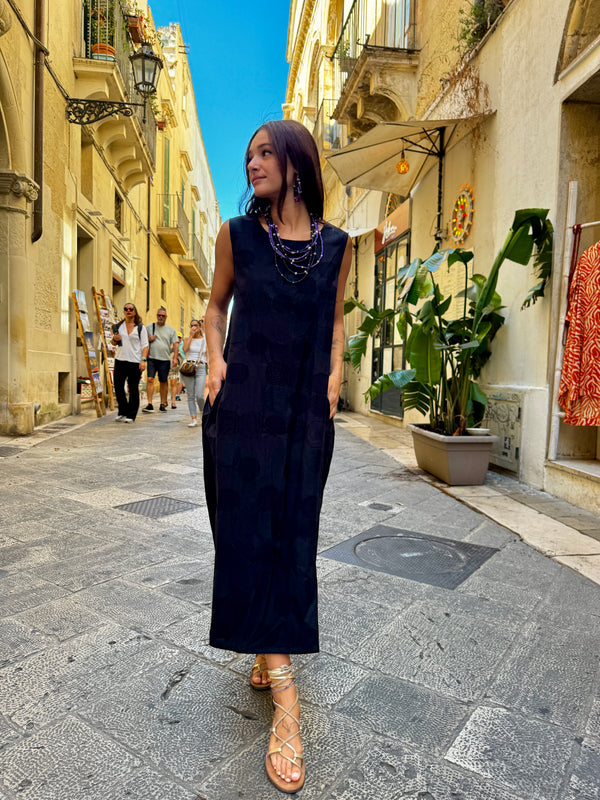 Vestito lungo, nero Pois-vestito-Bijondo-Bijondo