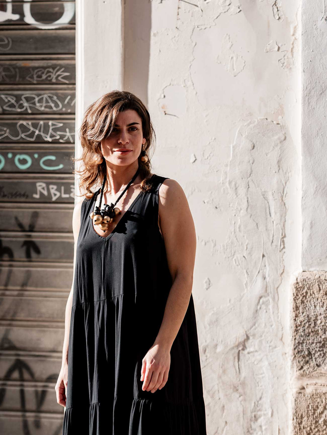 Vestito lungo rayon Kati-Vestito-Bijondo-nero-S-M-Bijondo