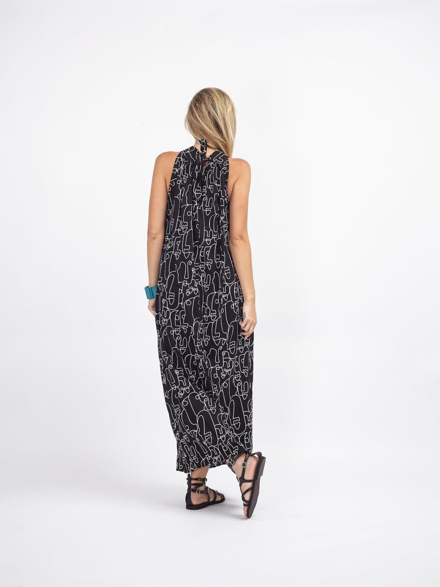 Vestito lungo rayon Nova - nero - Bijondo