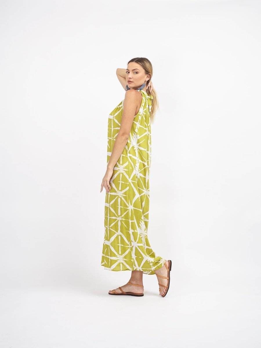 Vestito lungo rayon Nova - lime - Bijondo