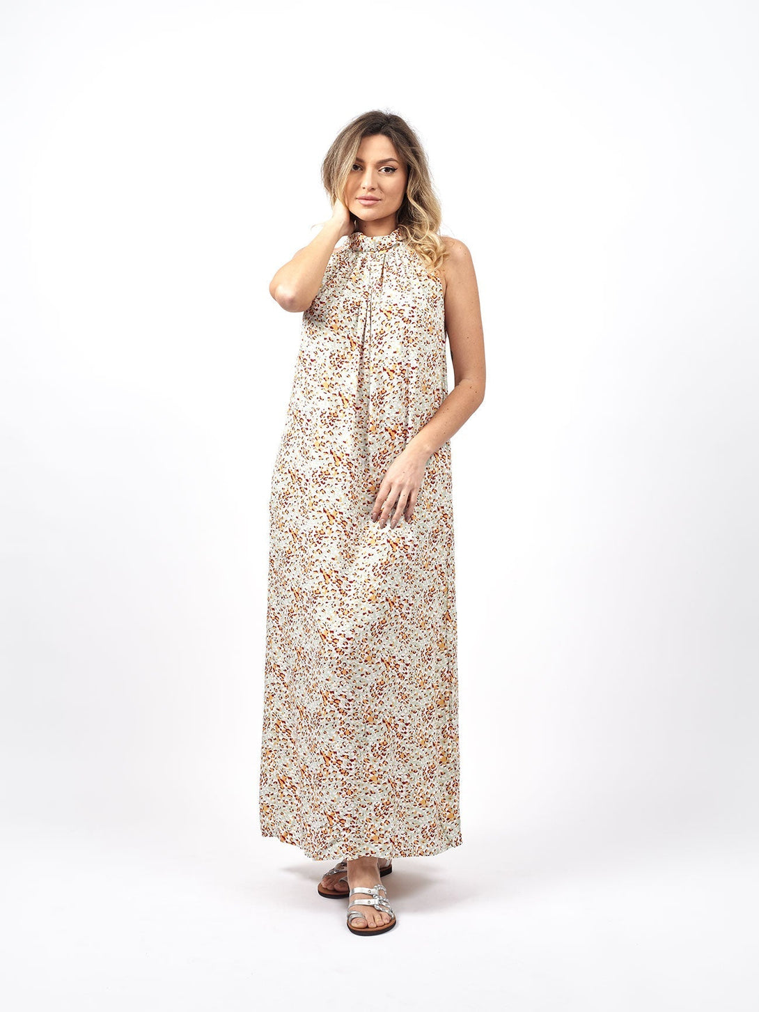 Vestito lungo rayon Nova-menta-Bijondo