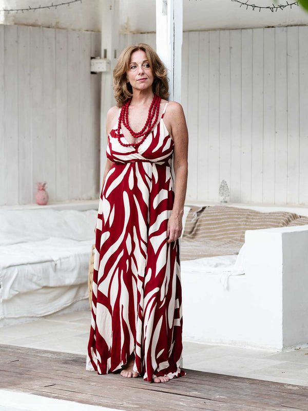 Vestito lungo, rayon Olivia-vestito-Bijondo-Rosso-S-M-Bijondo