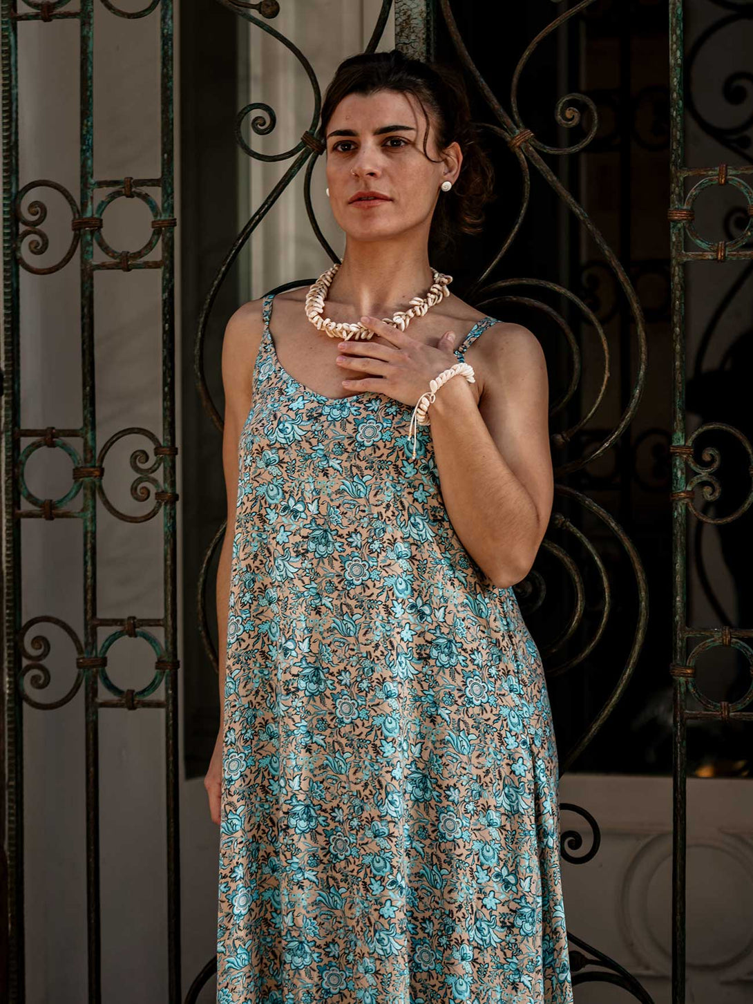 Vestito lungo rayon con le tasche Anne-Vestito-Bijondo-floreale-S-M-Bijondo