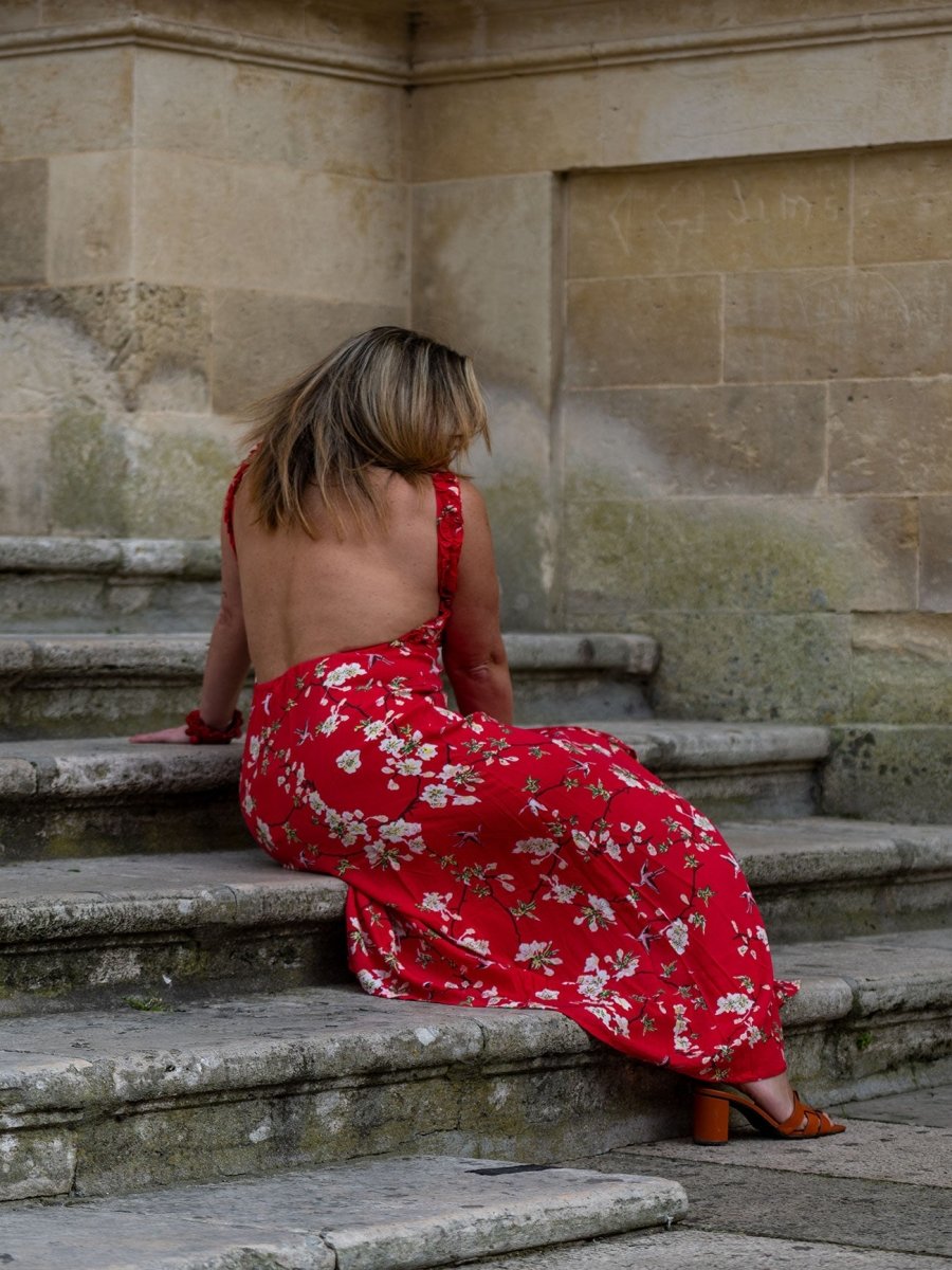 Vestito lungo schiena scoperta rayon Annika - nero - Bijondo