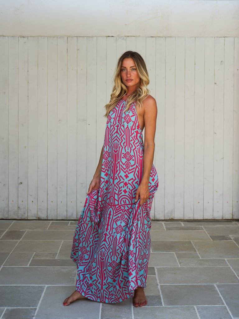 Vestito lungo schiena scoperta rayon Tilde - nero - Bijondo