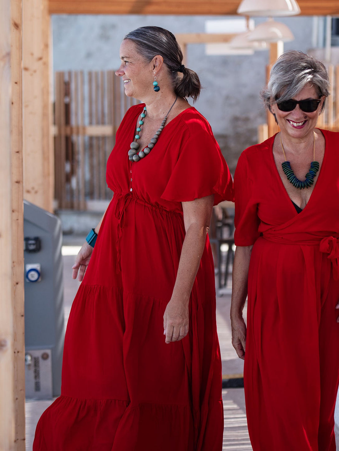 Vestito lungo scollo modellabile con fusciacca Kris-magenta-S-M-Bijondo