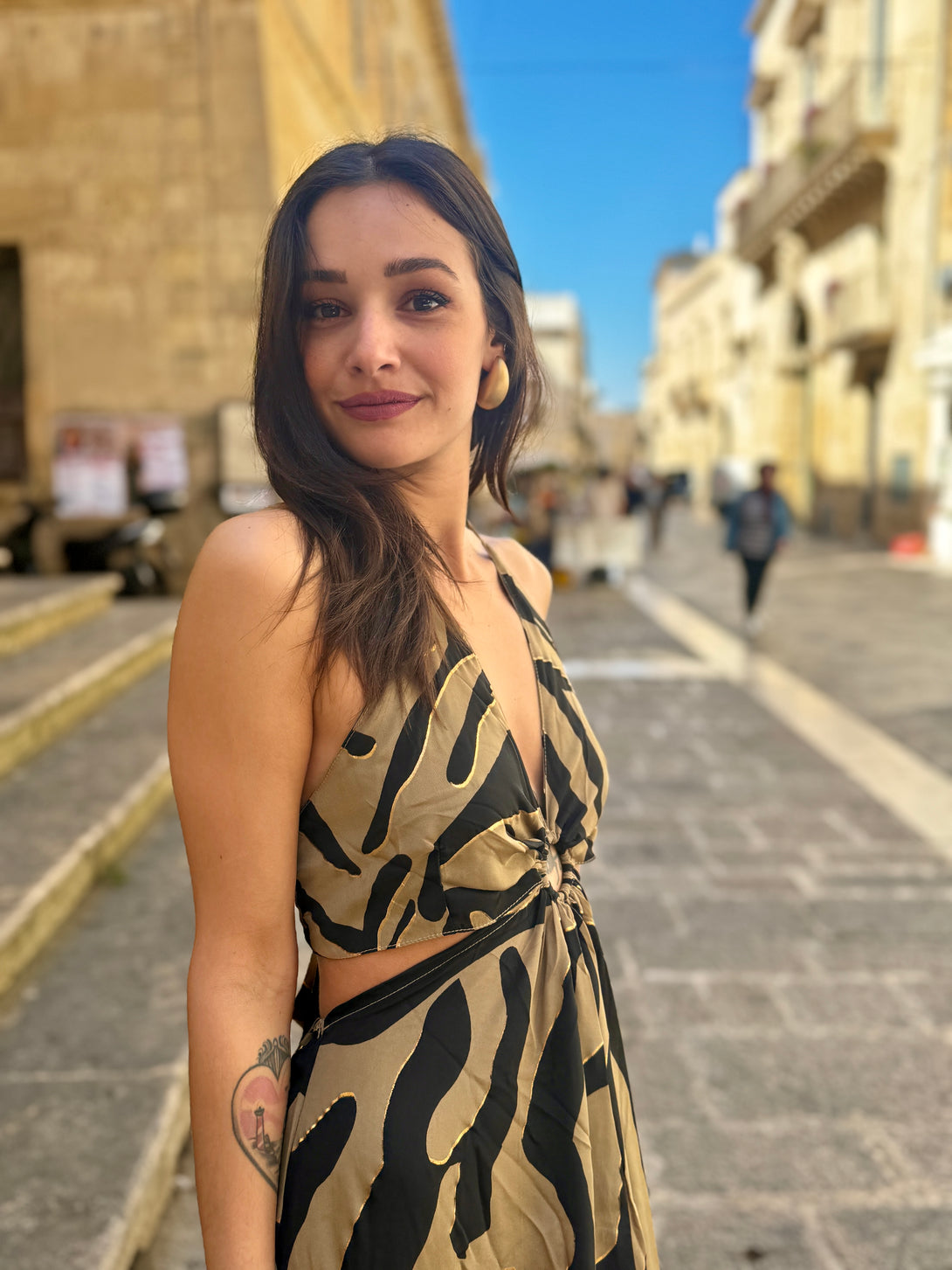 Vestito lungo seta Demi cut-out metallic-Vestito-WhyY-Bijondo