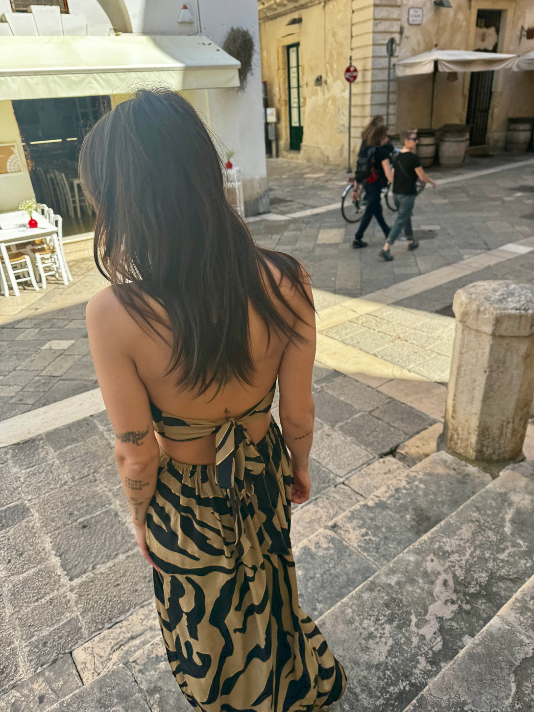 Vestito lungo seta Demi cut-out metallic-Vestito-WhyY-Bijondo