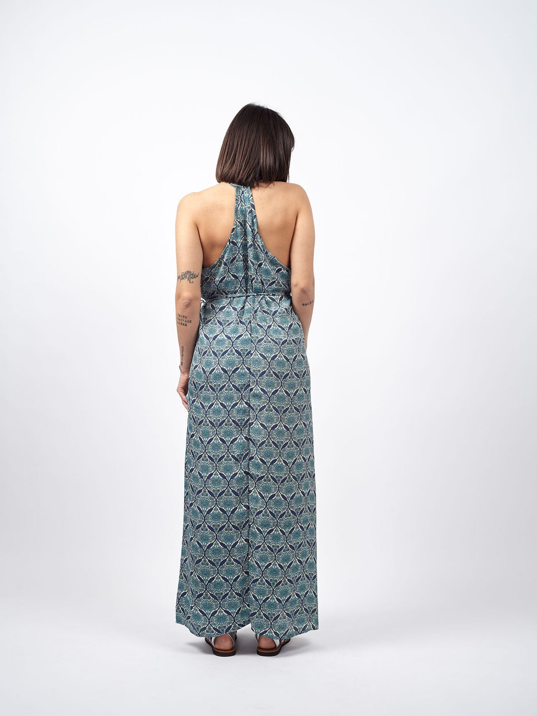 Vestito lungo seta Scarlett-rosso-Bijondo