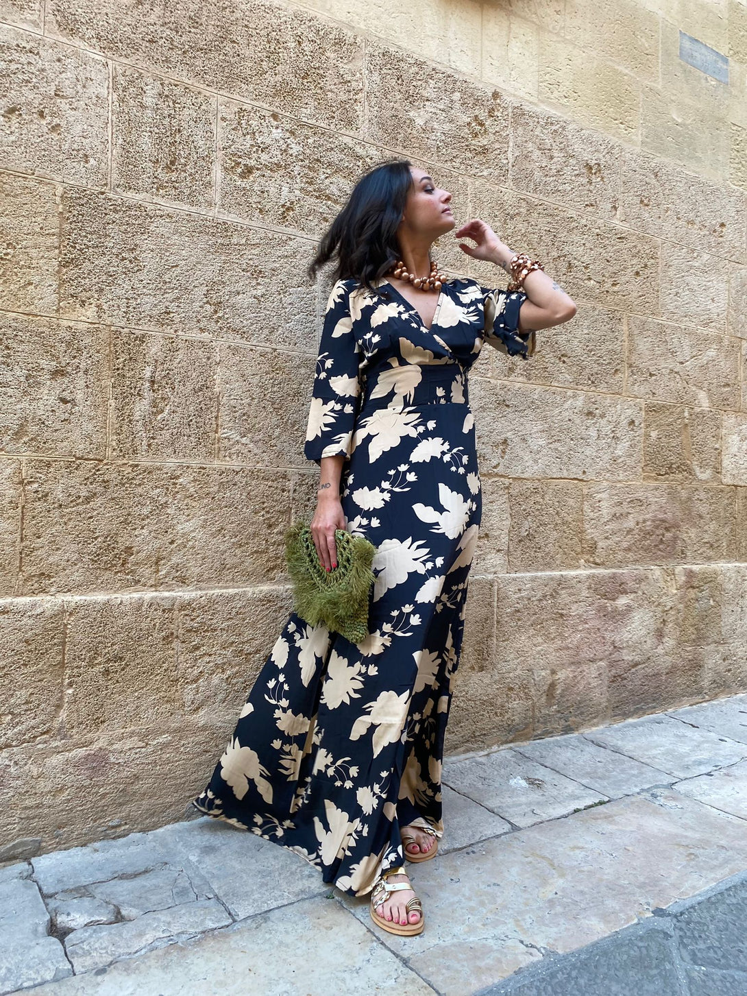 Vestito lungo seta Zoe-Vestito-Bijondo-nero-S-M-Bijondo