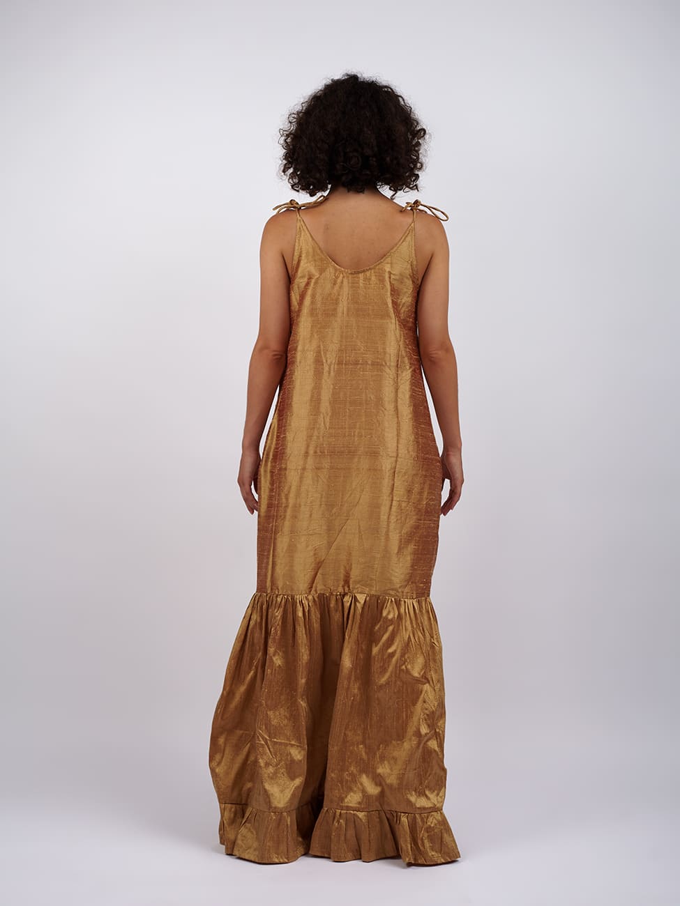 Vestito lungo seta grezza Rukiya - XS-S - Bijondo