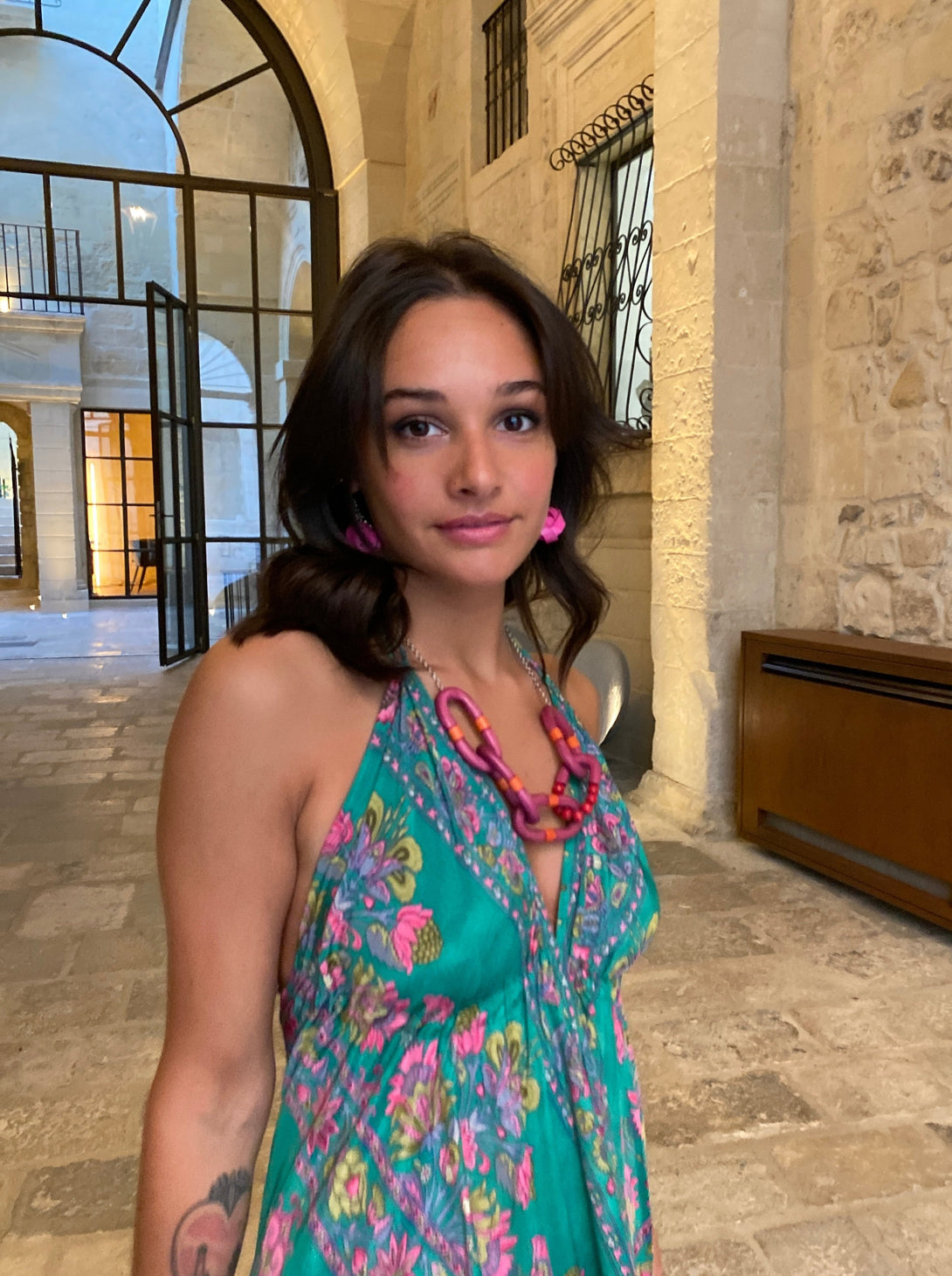 Vestito lungo seta open back Nina-Vestito-WhyY-Bijondo