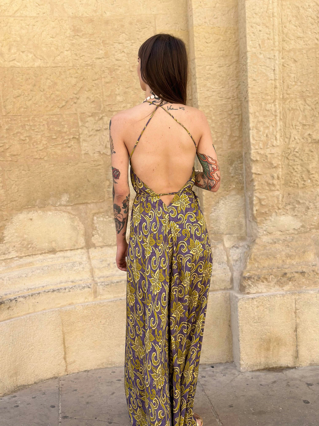 Vestito lungo seta open back Patty-Vestito-WhyY-Bijondo