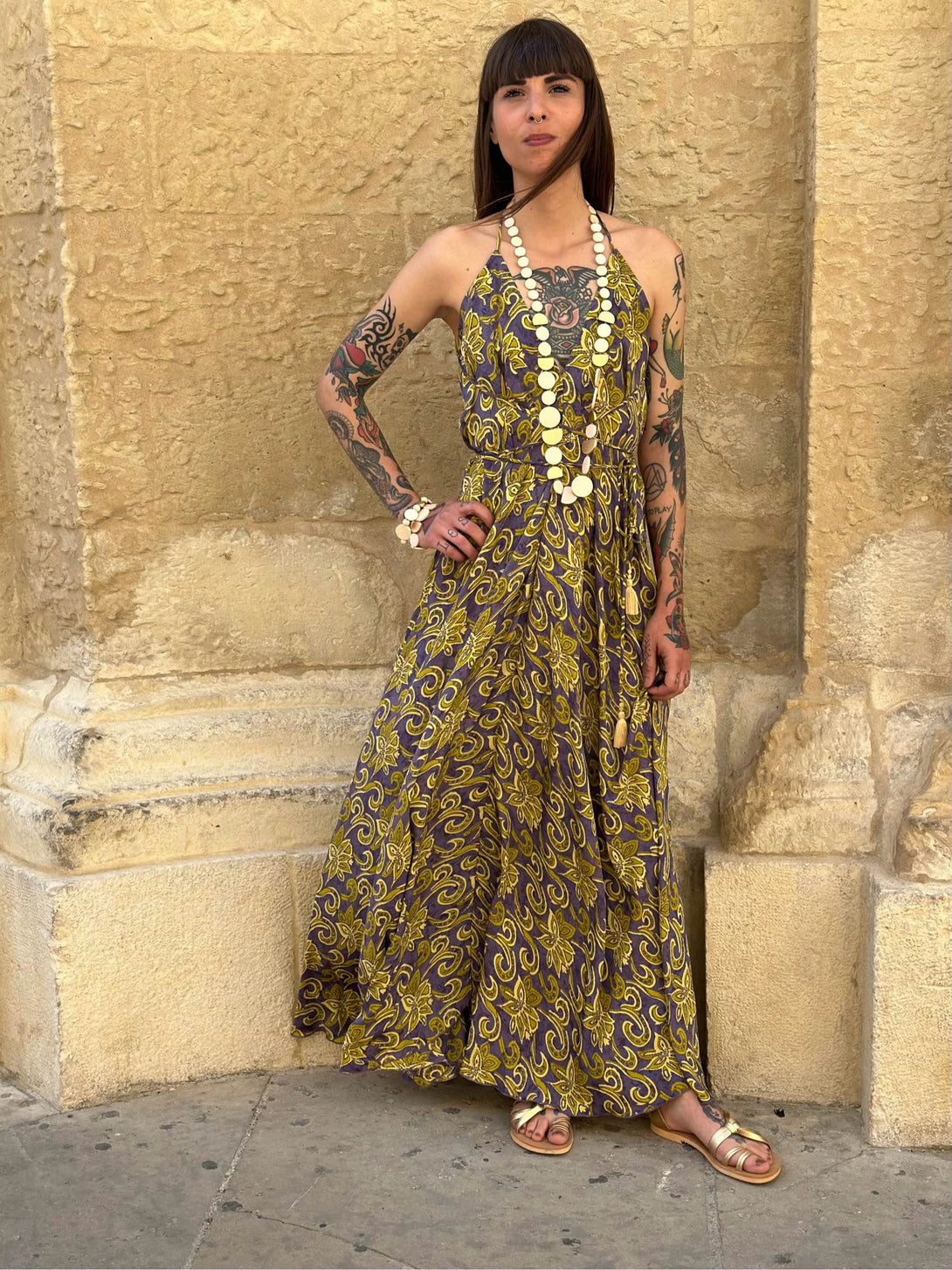 Vestito lungo seta open back Patty-Vestito-WhyY-Bijondo